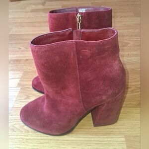 P*NEW Jessica Simpson Ladies Leather, Suede Burgandy Boots, Sz 8, 9